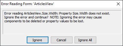 Error reading form