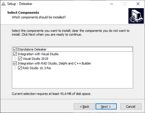 Deleaker installation options
